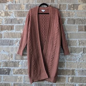 NWOT Nili Lotan x Target Cable Knit Long Line Cardigan Open Front Medium